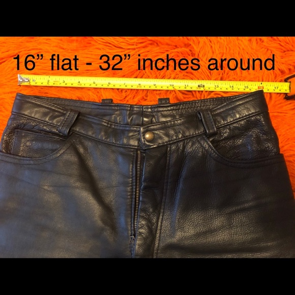 Men’s Black Leather pants sz.32 - Picture 3 of 14